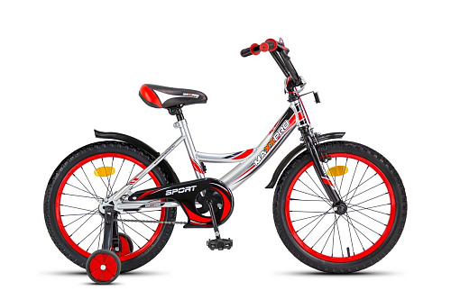 													Велосипед детский MAXXPRO SPORT 18" 10,5" серебристо-красный SPORT-18-4  фото 2